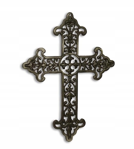 Krzyż żeliwny wiszący gotycki 43x31 cm