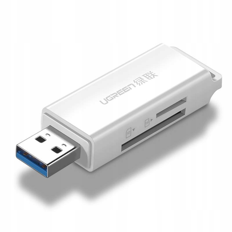 Czytnik Hub Adapter Kart pamięci UGREEN CM104 SD/microSD USB 3.0 (biały)