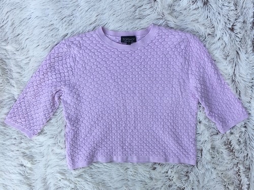 Liliowy sweter TopShop 38 crop top fiolet vintage