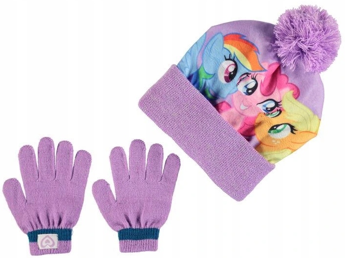 DISNEY CZAPKA RĘKAWICZKI MY LITTLE PONY FIOLET 40