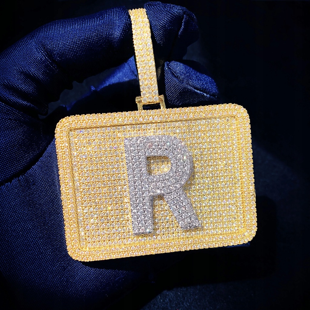 Custom Square Card Letter Name Pendants For Men Hip Hop Rock Rapper