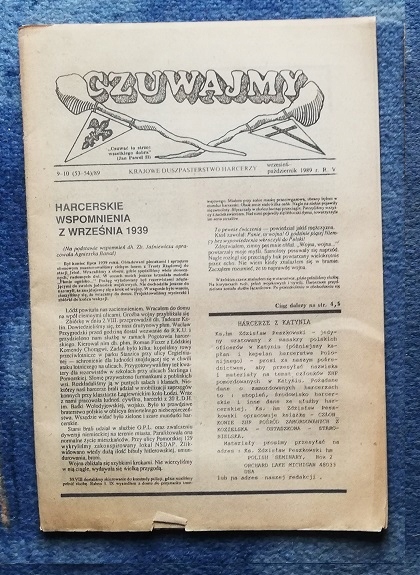 CZUWAJMY 9-10/1989 - pismo Duszpasterstwa Harcerzy