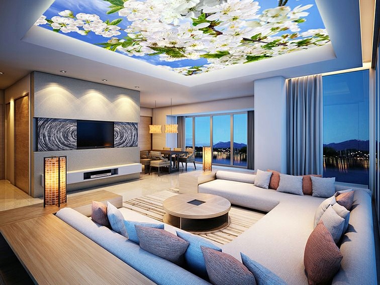 Sufity napinane,Sufit napinany z NAdrukiem60 zł m2 - 13678171556 -  oficjalne archiwum Allegro