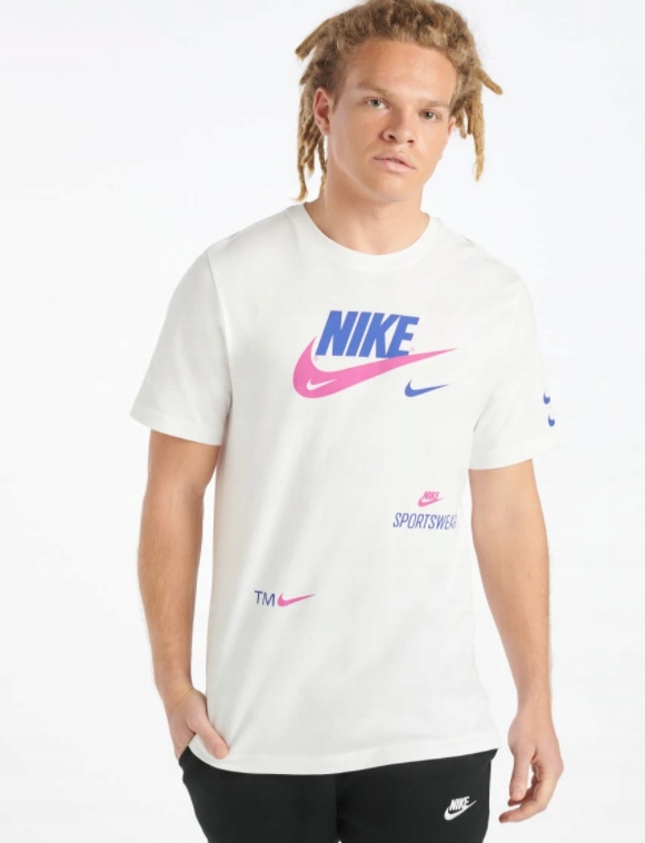 NIKE T-SHIRT MĘSKI BIAŁY Z LOGO SPORTOWY S APK