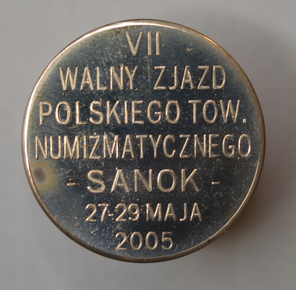 Żeton PTN VII Walny Zjazd Delegatów Sanok 2005, Ag