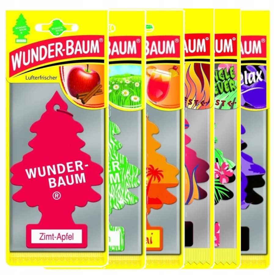 Zestaw całorocznych zapachów do auta WUNDER-BAUM - 6 choinek zapachowych