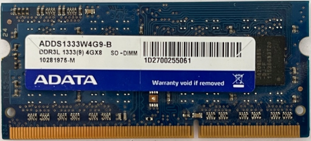Pamięć RAM ADATA 4GB DDR3L 1333MHZ 295