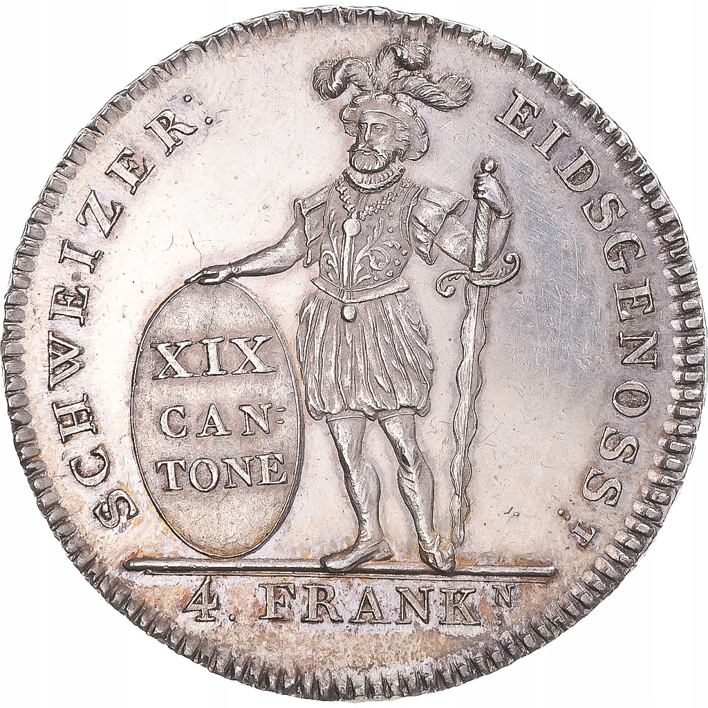 Moneta, Kantony Szwajcarskie, APPENZELL, 4 Franken
