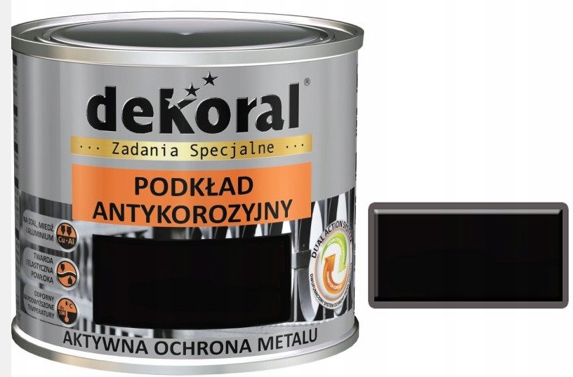 DEKORAL PODKŁAD ANTYKOROZYJNY CZARNY 0,5L