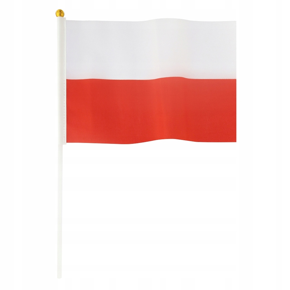 FLAGA POLSKI NA PATYKU KIBICA BIAŁO-CZERWONA