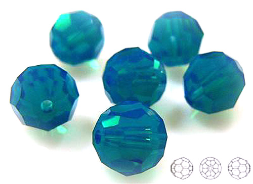 5000 Swarovski Round 8mm Caribbean Blue Opal