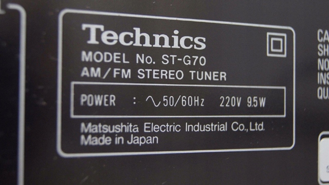 ST-G70 Technics Stereo Synthesizer Tuner Radio D
