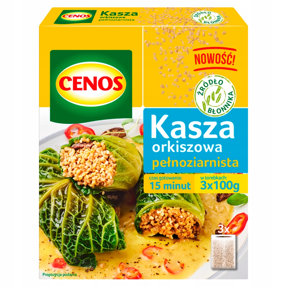 Cenos Kasza Orkiszowa Pełnoziarnista 300 G (3 Torebki)