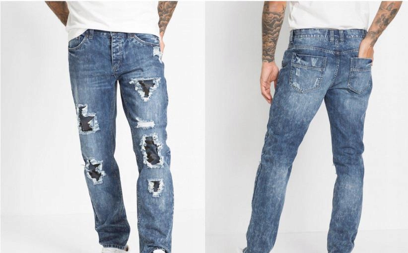 *B.P.C spodnie jeansowe męskie z dziurami 42