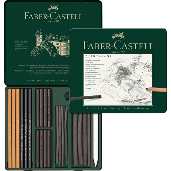 Węgle Faber Castell Pitt monochrome 24szt