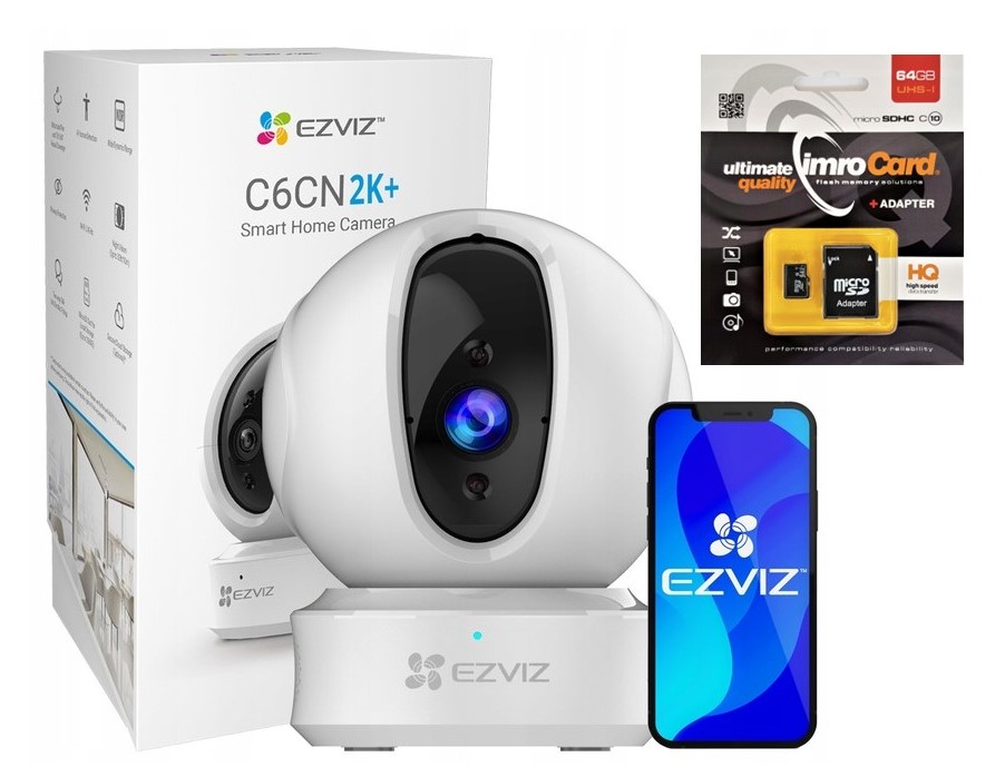 Kamera EZVIZ C6CN 2K+ WIFI Wewn 4MPx +KARTA 64