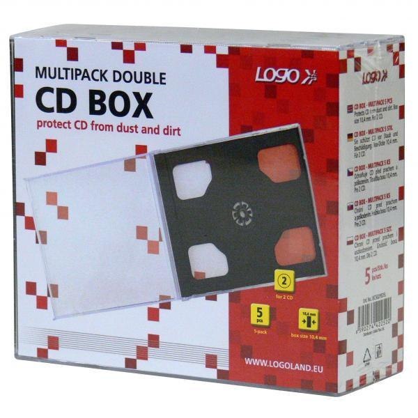 Box pudełko na 2 szt. CD DVD 10,4 mm, 5 sztuk