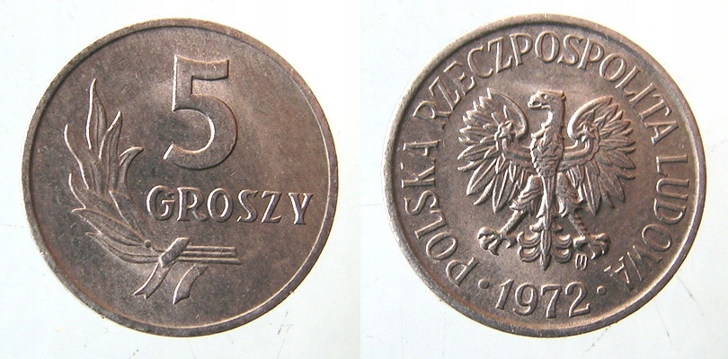 5040. PRL, 5 GROSZY, 1972, ST. 1