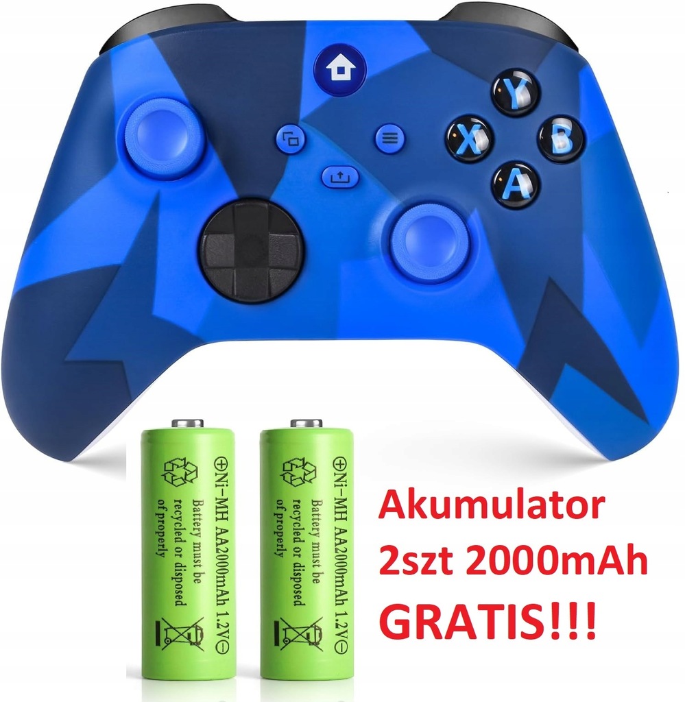 Lampelc kontroler/Pad Xbox i Windows -AKUMULATORY GRATIS 2 szt 2000mAh