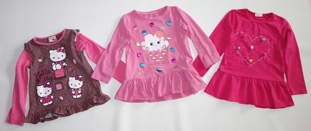 5.10.15 TU HELLO KITTY 3szt TUNIKI _ 92 - 98 _ bdb