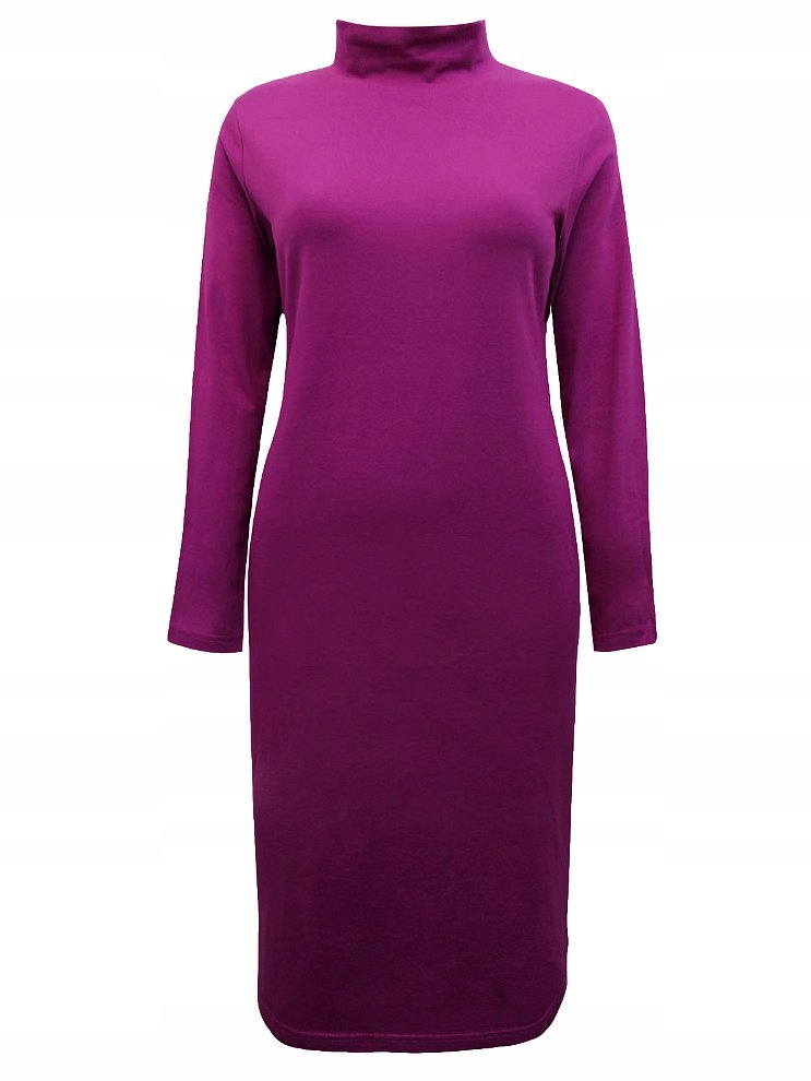 DZIANINOWA SUKIENKA TUNIKA BAWEŁNA GOLF FUKSJA PLUS SIZE BPC BP08 52