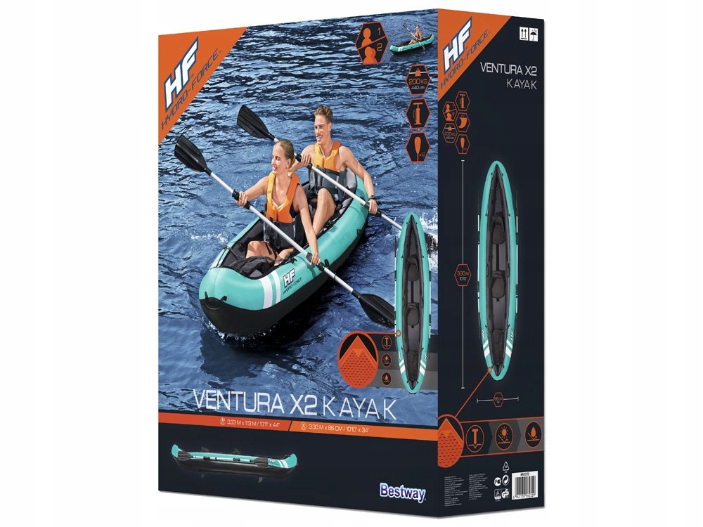 Купить Каяк для 2 человек Надувная лодка Hydro Force Bestway с веслами 65052: отзывы, фото, характеристики в интерне-магазине Aredi.ru