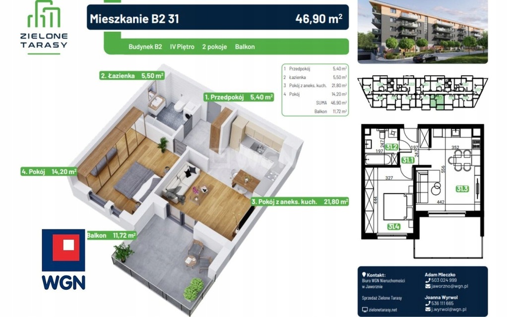 Mieszkanie, Sosnowiec, Niwka, 47 m²