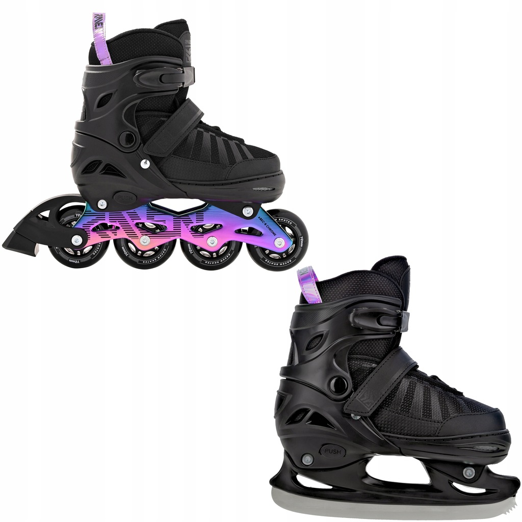 Rolki Łyżwy figurowe 2w1 Regulowane RAVEN Oxen Neo Chrome 38-42