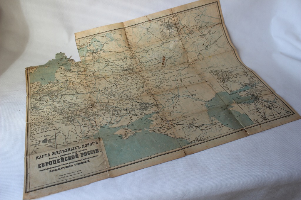 Carska mapa kolejowa - Rosja (ok. 1910)