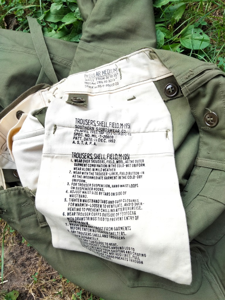 Oryginalne kontraktowe spodnie US M-51 1952r. R-M