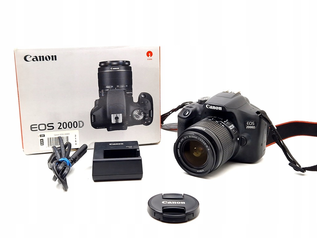 Lustrzanka Canon EOS 2000D korpus + obiektyw 12653928570 oficjalne