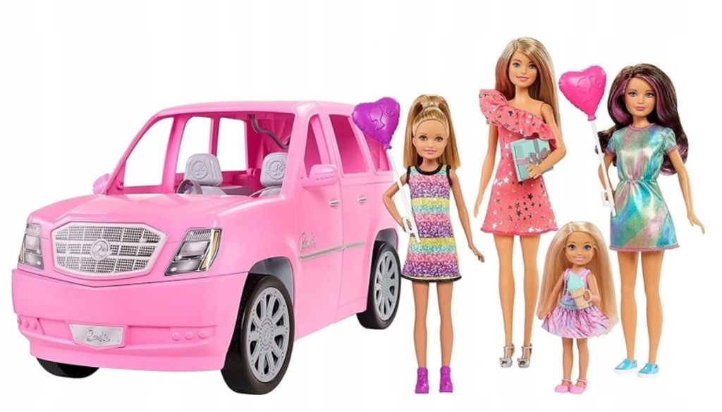 SAMOCHÓD Barbie Limuzyna XL 4 lalki Auto dla Lalek