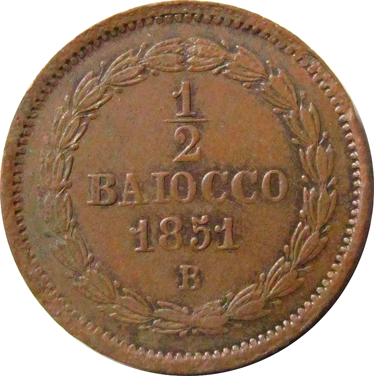 1/2 BAIOCCO 1851 - STAN (2+) - WATYKAN9