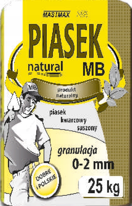 MASTMAX Piasek kwarcowy suszony 0-2mm 10x25kg