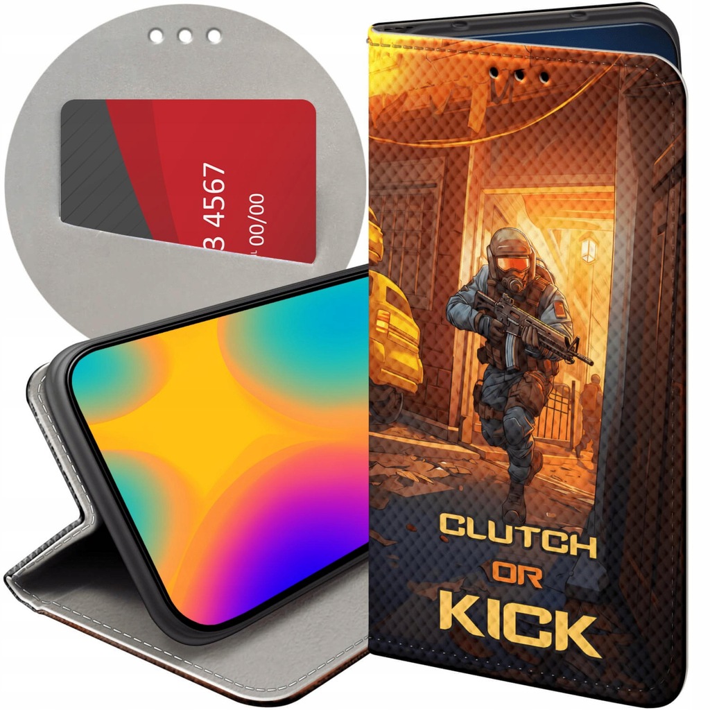 ETUI Z KLAPKĄ DO HUAWEI Y6 2019 WZORY CS GO COUNTER-STRIKE FUTERAŁ CASE