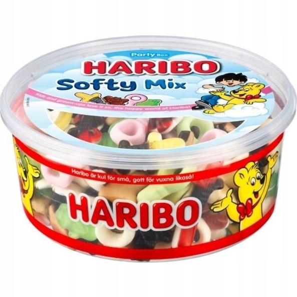 Haribo Softy Mix Żelki Owocowe Piankowe Pianki Party Box Owoce 800g Dania