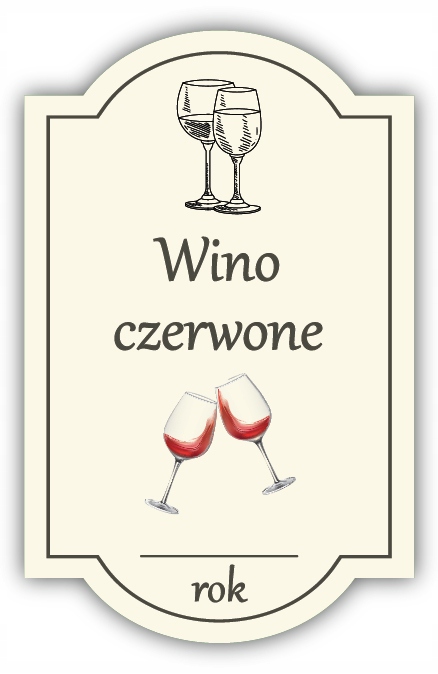 Wino CZERWONE - etykieta na butelkę 10 szt.