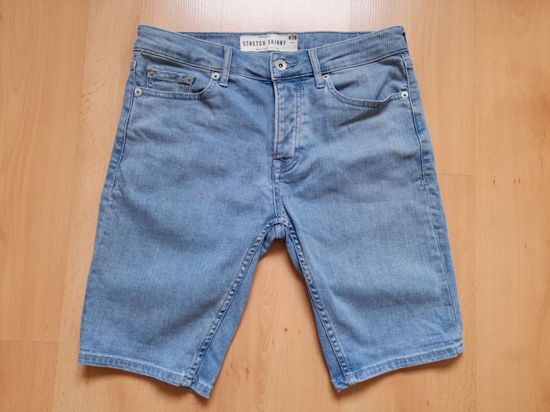 SPODENKI MESKIE JEANSOWE LATO STRETCH SKINNY 30