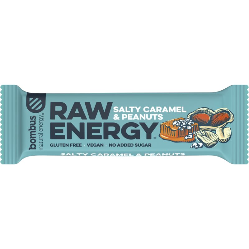 Bombus Raw Energy batonik owocowy smak Salty Caramel & Peanuts 50 g