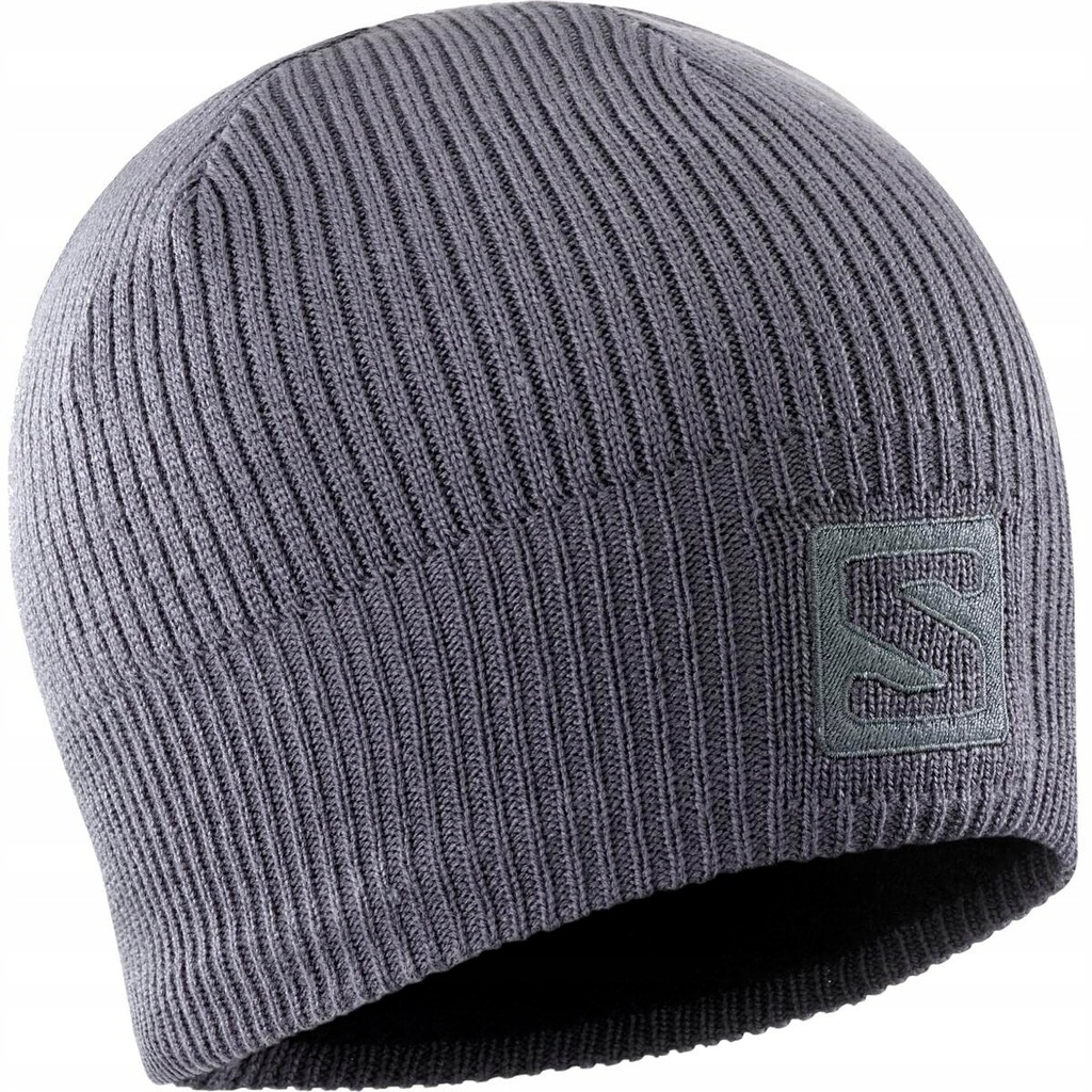 Salomon Logo Beanie-Periscope-Dark Cloud Osfa