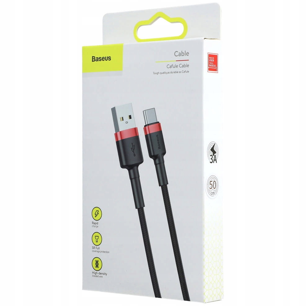 Купить Кабель USB-A – USB-C, Baseus Cafule 3A, 0,5 м, QC3.0: отзывы, фото, характеристики в интерне-магазине Aredi.ru
