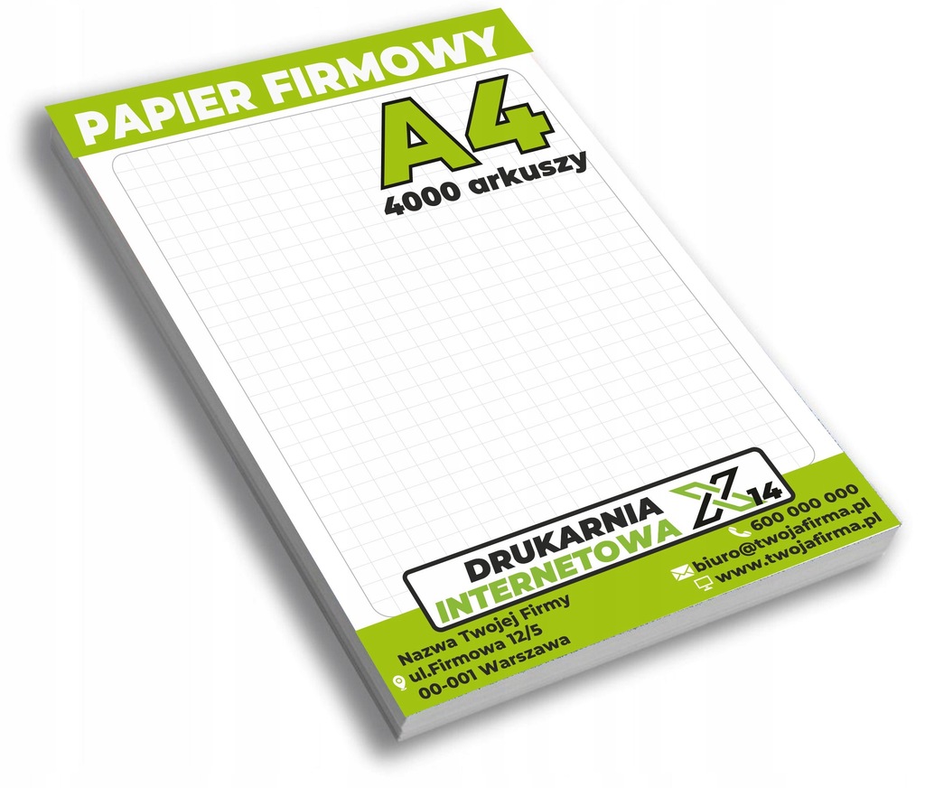 PAPIER FIRMOWY A4 Logo+Nadruk FULL COLOR 4000 szt.