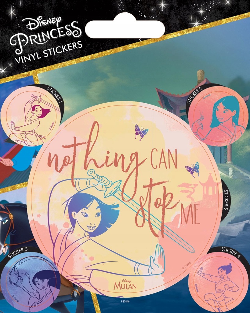 Mulan Nothing Can Stop Me naklejki na zeszyt 5 szt