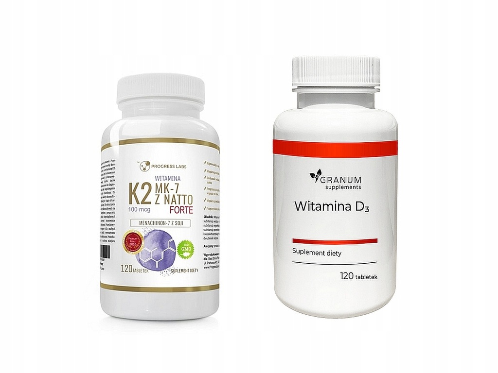 Witamina K2 Mk7 Natto D3 Supermocna 240 Tabletek