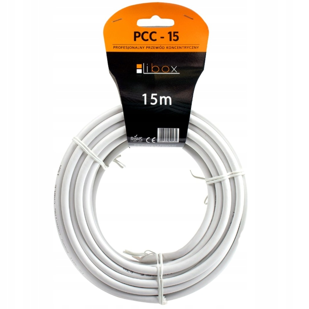 KABEL ANTENOWY KONCENTRYCZNY RG6 15m PCC15 6,8mm