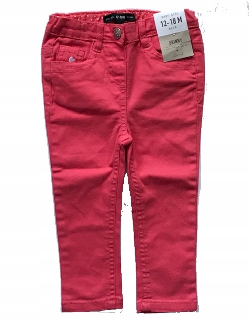 DENIM Co spodnie skinny różowe 86 cm