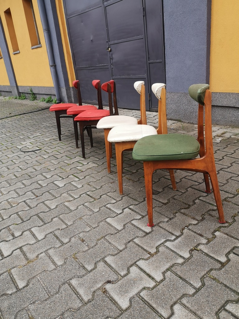 6 Krzeseł Design - proj. R. Hałas Vintage PRL '60