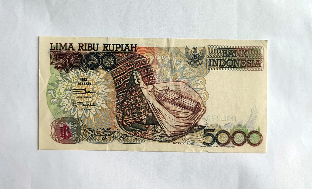 Indonezja 5000 Rupii 1992 r. Stan 3
