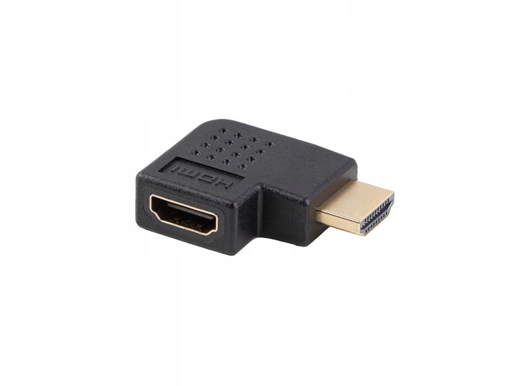 Adapter HDMI(M)-HDMI(F) 4K kątowy prawo czarny AD-HDMI-06