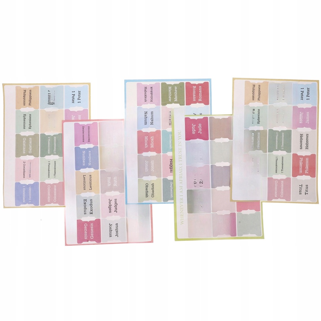 5 SHEETS BIBLE STUDY TABS DECORATIVE BIBLE TABS